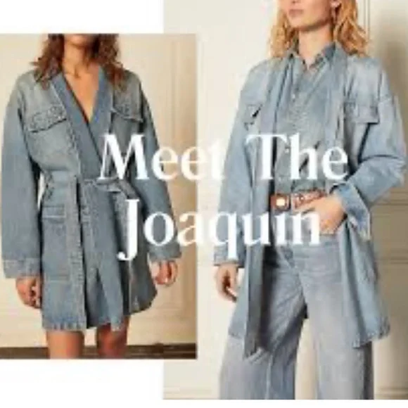 Boyish x Free People Blue Denim Joaquin Kimono Jacket Dress Small NWT - Picture 3 of 16